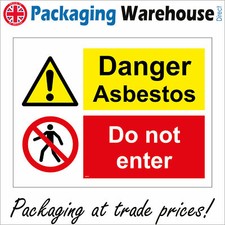 MU159 DANGER ASBESTOS DO NOT ENTER SIGN CAUTION HAZARDOUS MASKS ROOFS