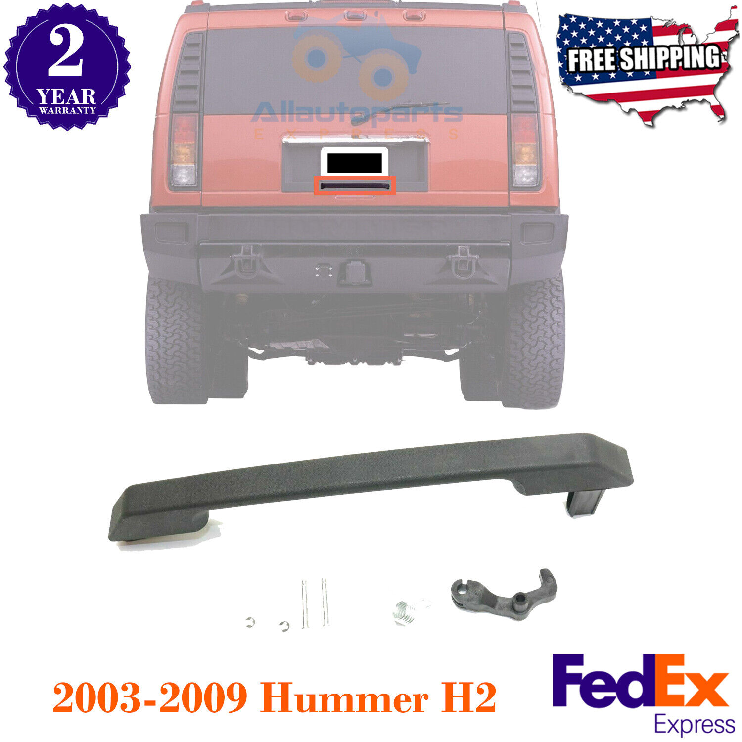 Tailgate Door Handle Textured Black Outside Lever For 2003-2009 Hummer H2 Base