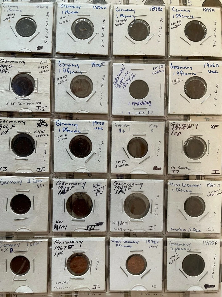 All In Flips: Lote misto de 72 moedas alemãs raras sem datas repetidas - Imagem 2 de 4