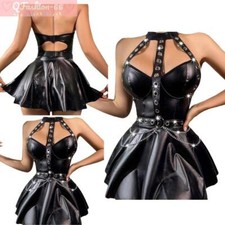 Women's Outfits Straps Mini Dresses Club Dress With T-Back Briefs Halter Suit