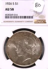 1926-S Peace Silver Dollar NGC AU-58 #9-014