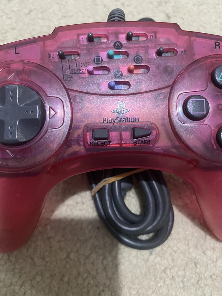 Playstation 2 PS2 PlayStation ASCII Pad V2 Clear Red Controller pad Tested Work - Image 3 of 4