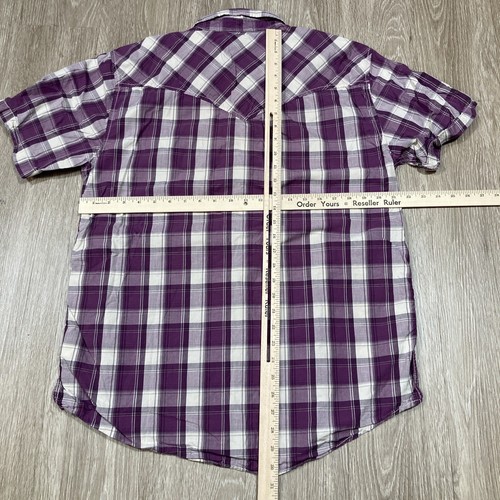 Christian Audigier Shirt XL Checkered Plaid Work-wear Button Up Collared Tee - Picture 9 of 10