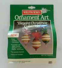 NEW Distlefink Designs Ornament Art Victorian Set 4 Elegant Christmas Collection