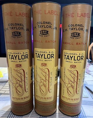 (3) Colonel EH Taylor Small Batch Bourbon EMPTY TUBES ONLY - NO BOTTLES