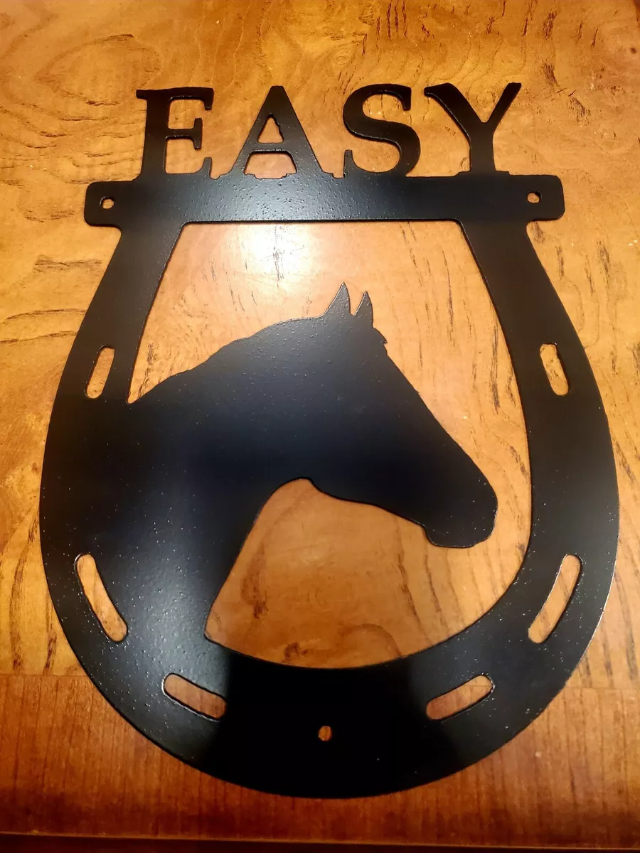 Barn stall Horseshoe name sign metal wall art plasma cut home ...