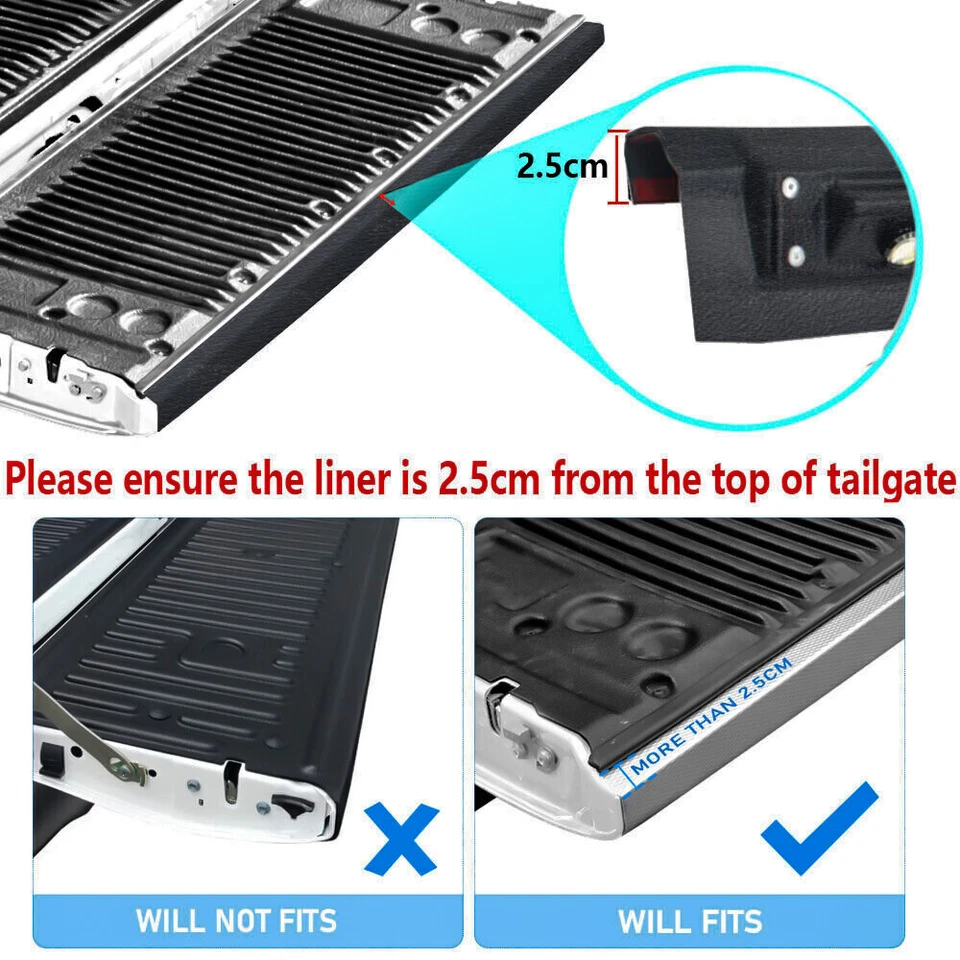 LED Tailgate Cover Protector Rail Cap Guard For Ford Ranger PX PX2 PX3 2012-2022 - image 2 of 4