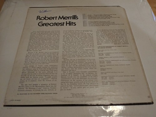 Robert Merrill Greatest Hits - VG++ Original UK Import London 26304 Record 1973 - Picture 2 of 4