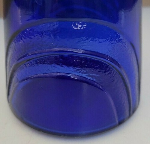 COBALT BLUE BOTTLE RAISED LEAVES DESIGN 13 INCHES HOLDS 24 OZS - Picture 6 of 9