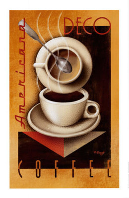 Americana Deco Coffee by Michael Kungl Art Print Cafe Restaurant