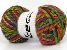 2-Skein Lot Alpine Wool Color Yarn  Superbulky 2x150g/80m Rainbow