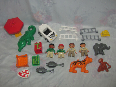 Lego Duplo Zoo Lot - Alligator, Tiger, Monkey, Baby Elephant, 4 Figures