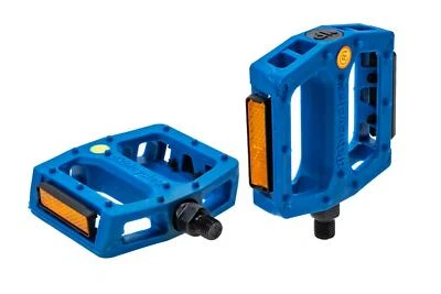 DK BICYCLES DK Plattform Pedalen BMX 1/2 Zoll Blau Pedale mit Pins und Reflektoren