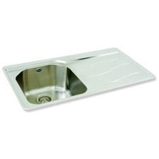 Carron Phoenix Maui 90 1.0 Bowl Polished Stainless Steel Sink & Waste RHD %