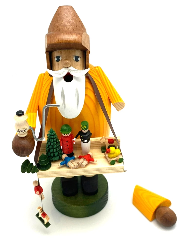 KWO Fumador de Incienso Juguete Comerciante Madera Fumador Alemán 7" **Daños Menores Foto 2 de 4