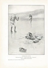 1908 SUPERFLUOUS ADVICE KEEP COOL NOEL POCOCK ICE FALL ART ILLUSTRATION PRINT