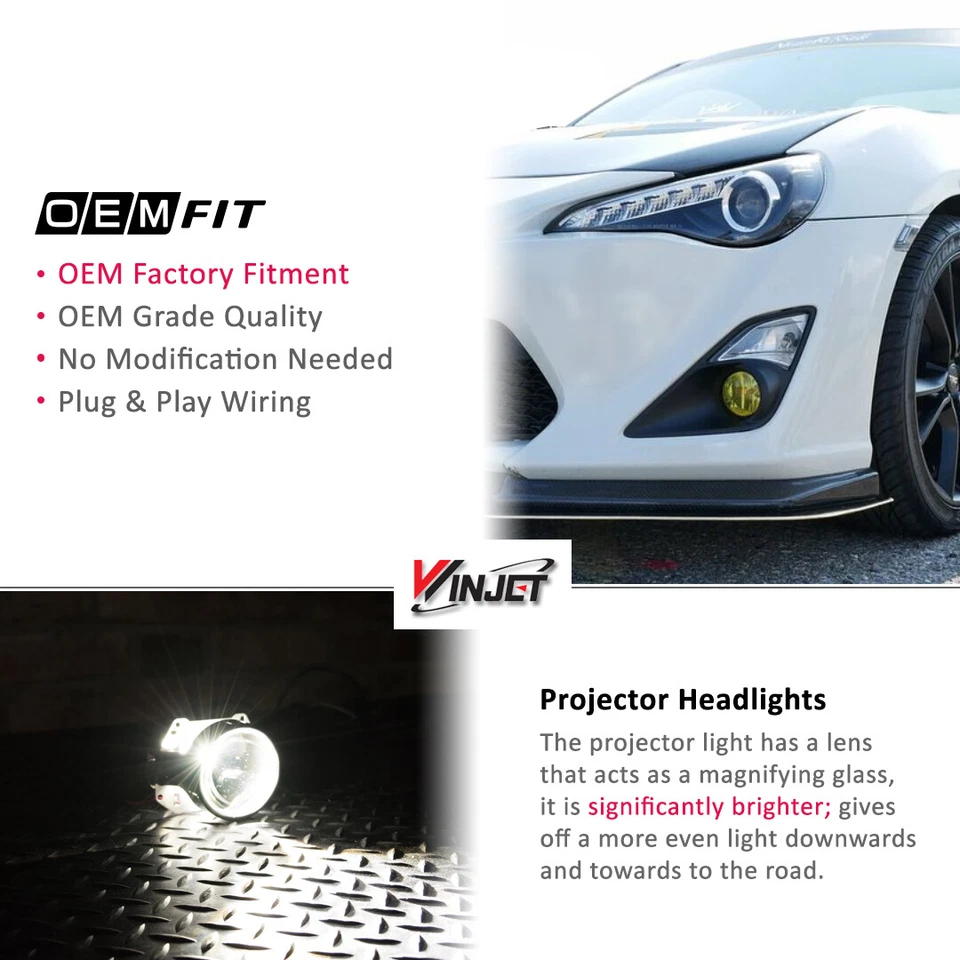For 13-16 Scion FR-S/Toyota 86/Subaru BRZ Headlights LED DRL Black/Smoke Pairs Foto 4 de 4