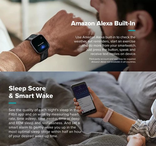 Fitbit Versa 2 Fitness Health Smartwatch Heart Rate Monitor Activity Tracker NEW - Picture 5 of 14