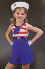 Adult Medium Dance Costume Jazz Tap SHIP AHOY Sailor Swing Shorts Dress