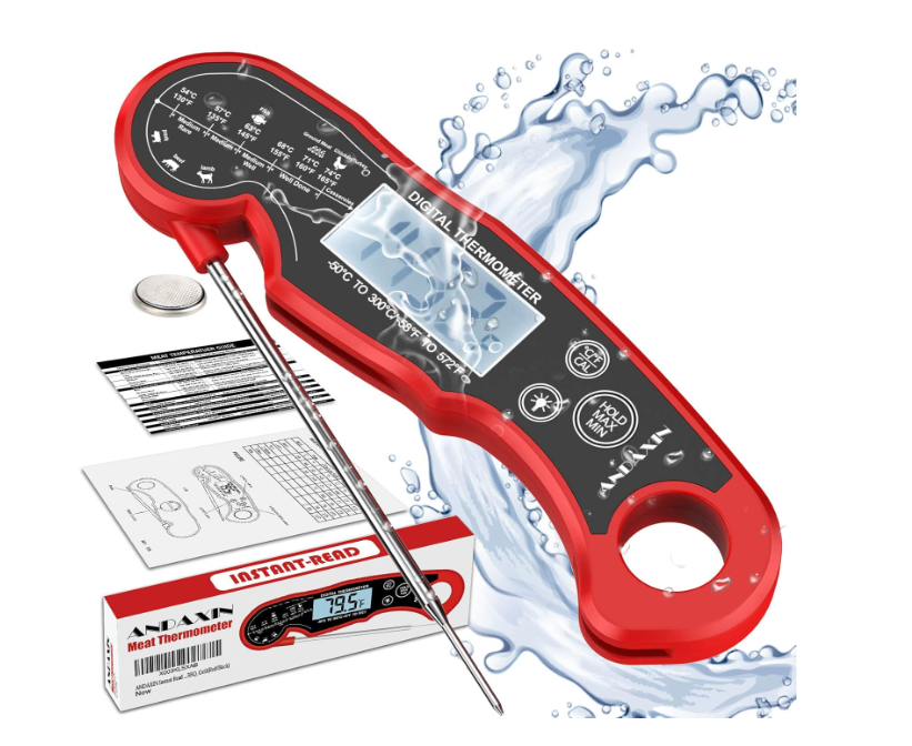 Meat Thermometer Digital for Grilling and Cooking Waterproof, BBQ, Grill, LCD-image