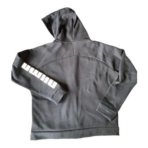 Puma Fleece Hoodie Size M black track jacket active Athleisure casual Unisex Top - Picture 3 of 9