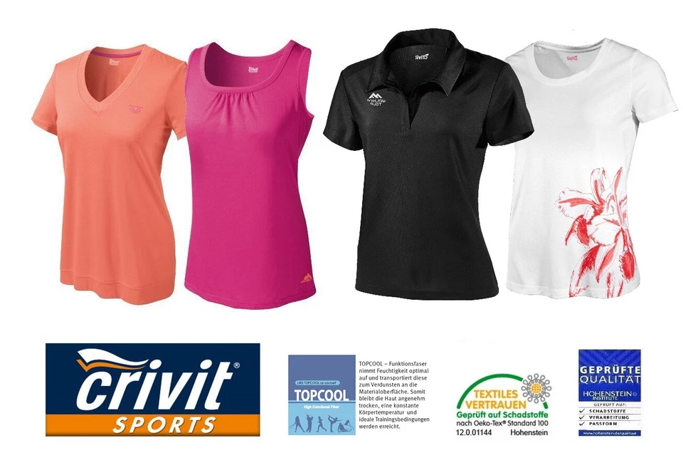 CRIVIT Damen Funktionsshirt T Shirt Sport Outdoor Wandern Trekking Laufen beste