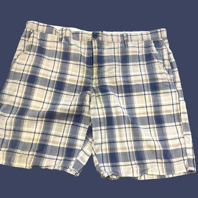 Gap Mens Shorts tag Sz 40 Blue Plaid Cargo Pockets Lightweight Actual Size 42x10
