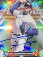 2018 Bowman Chrome AFL Fall Stars AFL-TZ T.J. Zeuch Rookie Blue Jays AUTO SIGNED