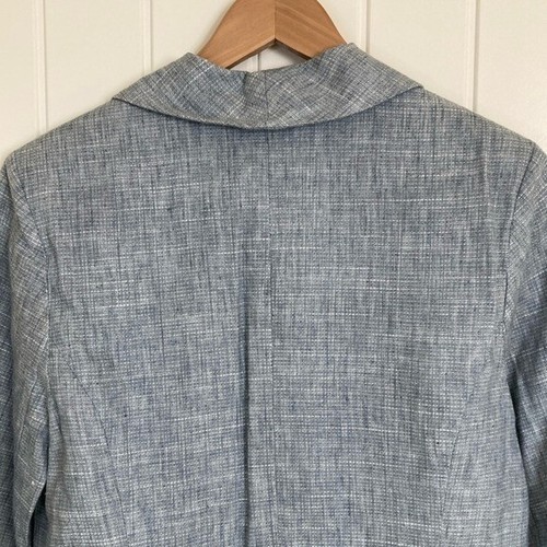 Cabi Womens Blazer #215 Gray Blue Size 6 Linen Cotton Blend Career Spring Summer - Picture 10 of 10
