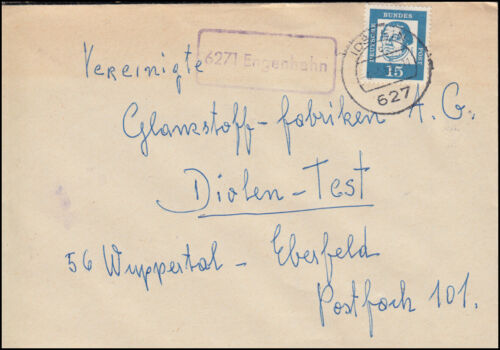 Landpost-Stempel 6271 Engenhahn auf Drucksache IDSTEIN 1963 nach Wuppertal - Bild 1 von 1