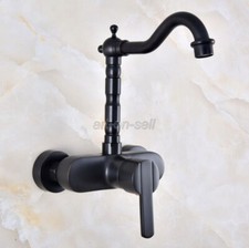 Oil Rubbed Bronze Kitchen Sink Faucet Swivel Spout Wall Mount Single Handle