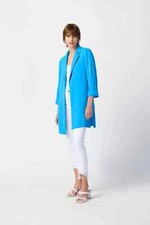 Joseph Ribkoff Turquoise Blue Open Front Jacket 211361 Size Uk 14 Rrp £245.00