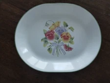 Corelle Summer Blush Pansy Platter 12 ¼"  x 10" Floral by Corning USA