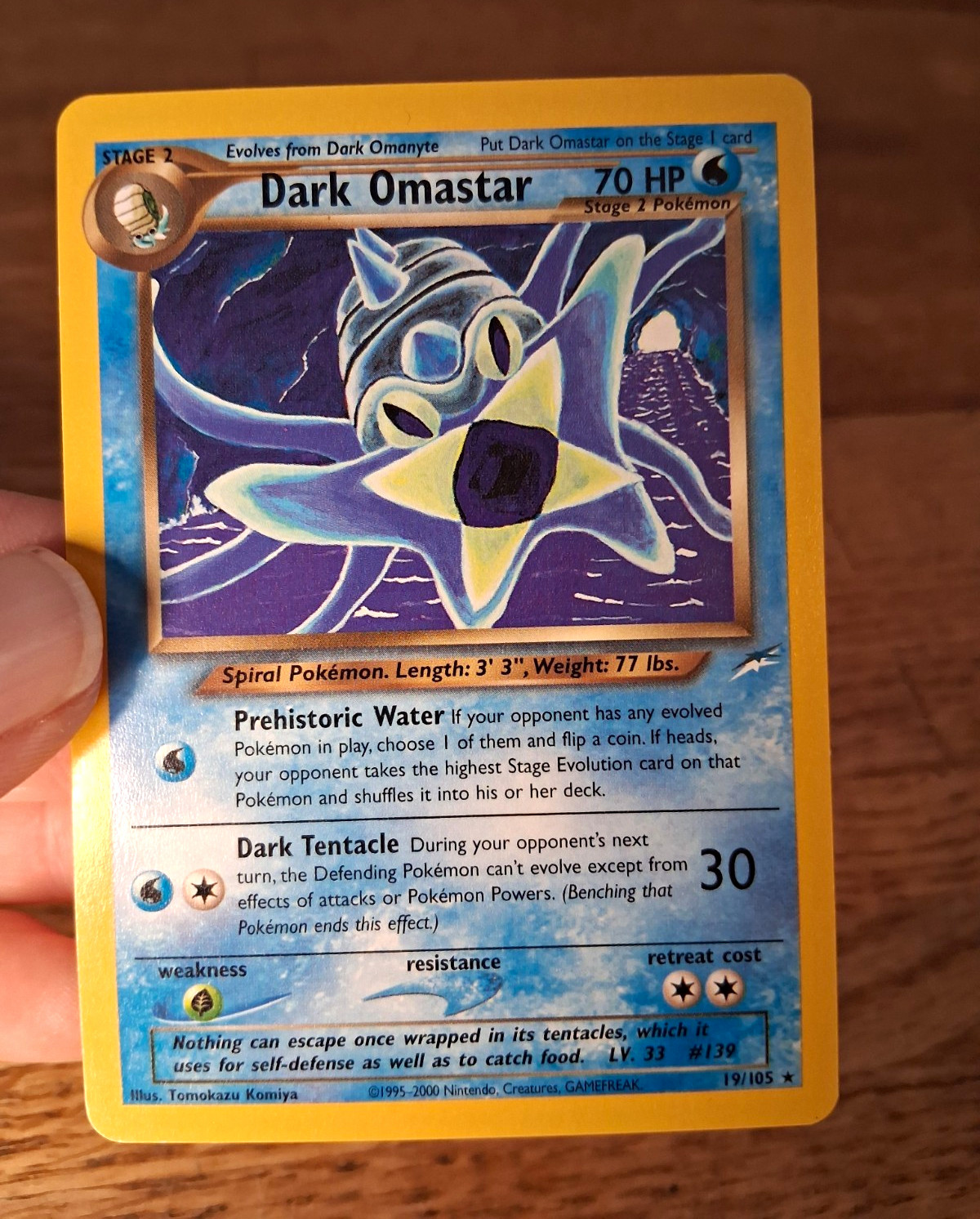 Nintendo Pokémon TCG Dark Omastar Neo Destiny 19/105 Rare Reg Eng 2000 NM