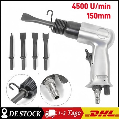150MM DRUCKLUFT MEIßELHAMMER-SATZ inkl. 4x 10mm SECHSKANTMEISSEL SCHLAGHAMMER DE