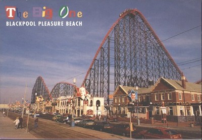 John Hinde Blackpool Vergnügen Strand Die Große Achterbahn Postkarte UK