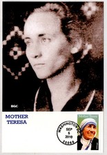 #4475 MOTHER TERESA STAMP FIRST DAY OF ISSUE BGC PHOTO CARD FDC