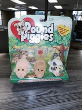 Vintage 1997 Pound Piggies Galoob NEW Sealed Plush Farm Pigs Adoption Set Rare