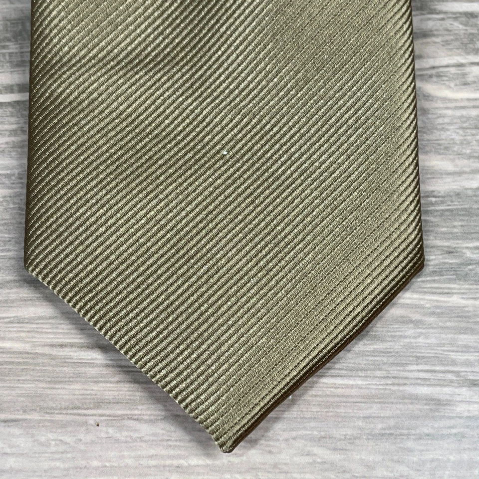 Corbata a rayas diagonales marrón liso para hombre poliéster formal negocios Foto 3 de 4