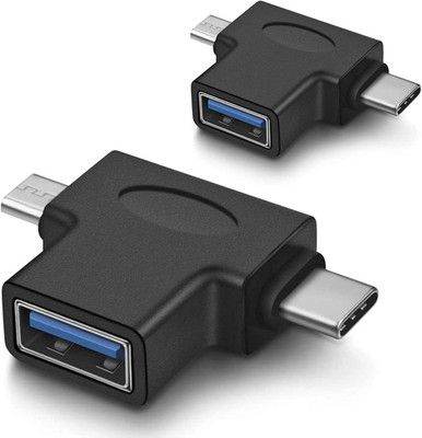 2 in 1 OTG Converter USB 3.0 to Micro USB and Type C Adapter Female to Male and