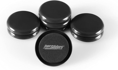 Super Sliders 2 1/2'' Round Reusable Furniture Sliders- Easily 8 Pack, Black