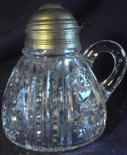 McKee Stars and Stripes Syrup pitcher pattern clear glass A3