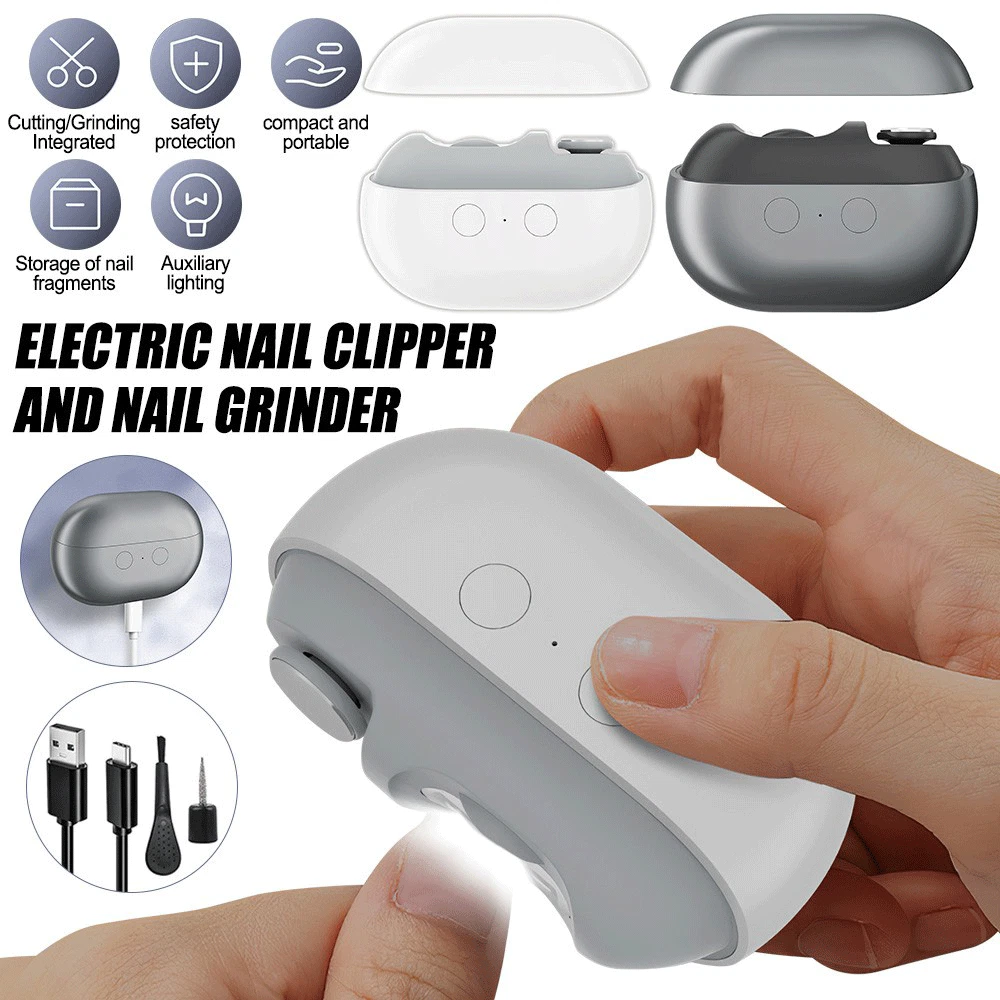 For Babies Adults Seniors Electric Nail Clipper 2 In 1 Cut And Polish Function
