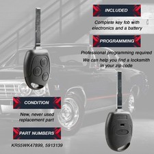 NEW OEM Ford Fiesta Remote Key FOB - 2011-2019, PEPS, Part 164-R8048, With Free Emergency Key