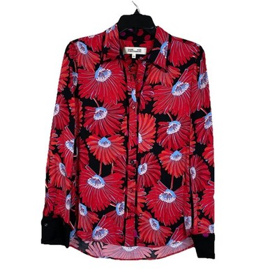 Diane Von Furstenberg Yulia Floral EcoVero-blend twill Button shirt Women s XS