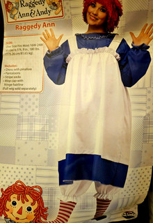 Fun World Raggedy Ann Costume Set Dress/Pinafore Pantaloons Wig 16W 24W