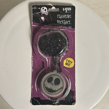 Nightmare Before Christmas Jack Skellington Flashing Necklace NEW Open Box