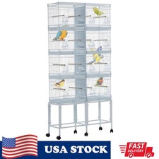 Lot of 4 Breeding Bird Carrier Cage with Removable Divider, Lockable Caster
