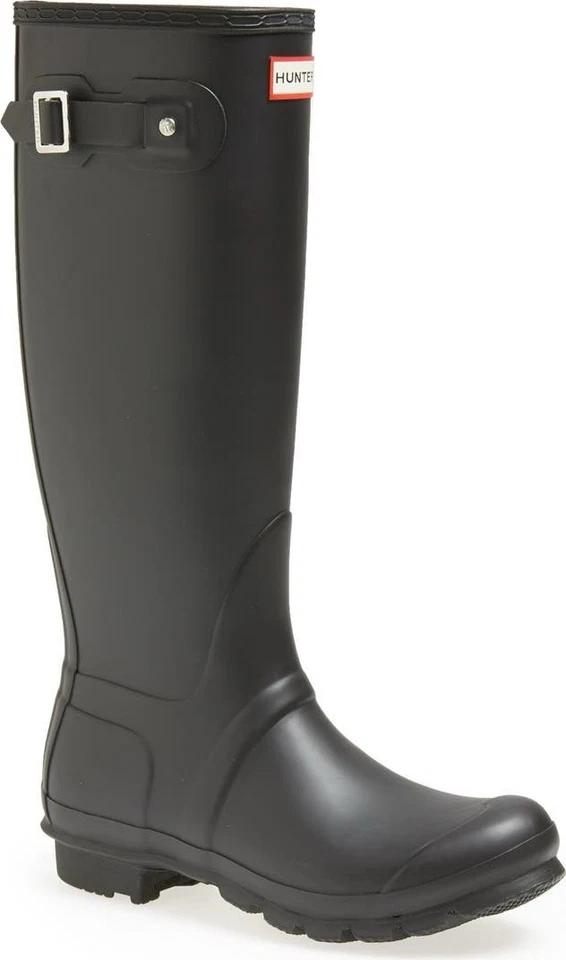 Botas de lluvia Hunter Original para mujer altas de goma negras mate talla 7 usadas en excelente estado $190 Foto 3 de 4