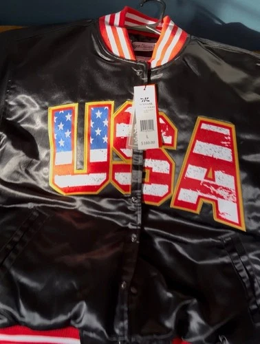 Headgear Classics Trump USA Satin Jacket Size L Black - product listing photo